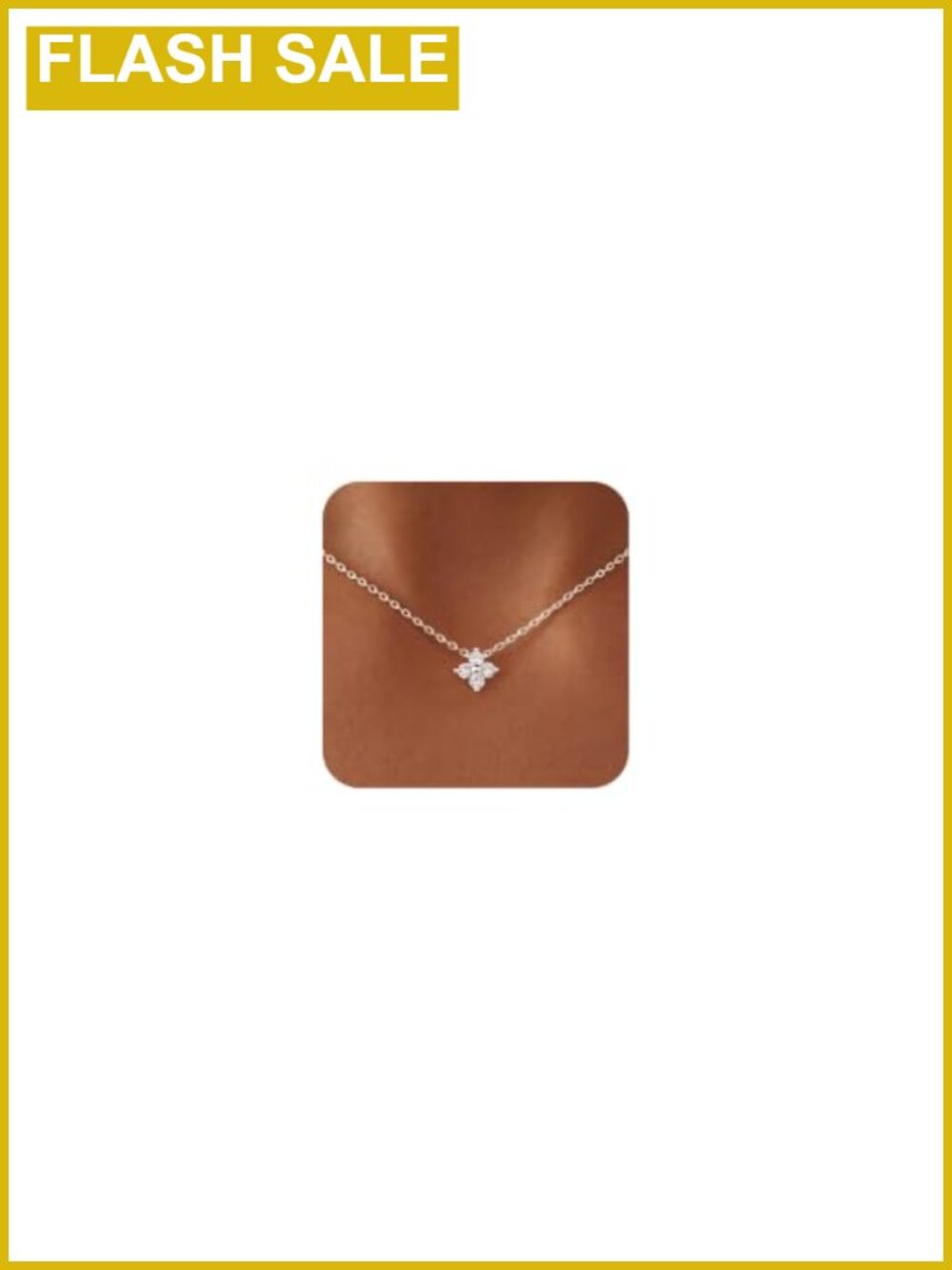 Dainty Clover Pendant Necklace Silver Plated Cubic Zirconia Choker